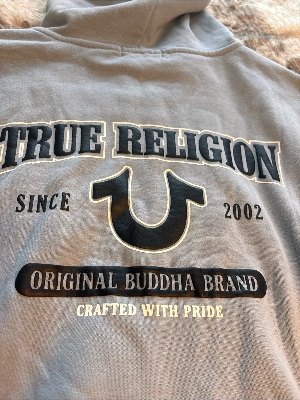 NWT True Religion Light blue Zip-Up Hoodie